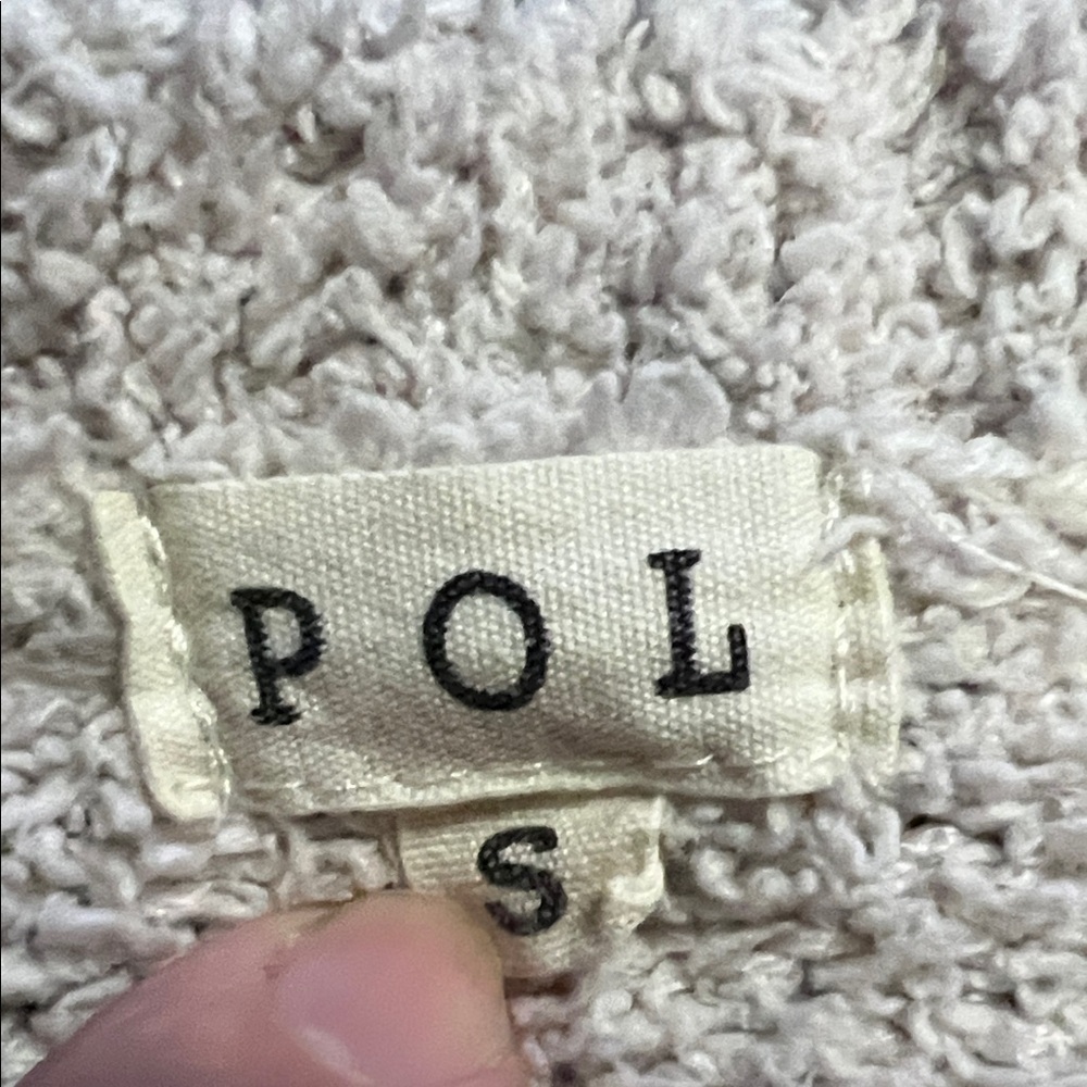 POL Plush Crewneck Sweater in Light Gray with Pink, Yellow & Sage Stripes - Picture 2 of 6